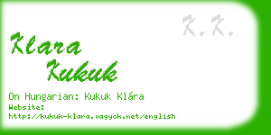 klara kukuk business card